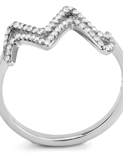 Load image into Gallery viewer, DA339 - No Plating Stainless Steel Ring with AAA Grade CZ  in Clear
